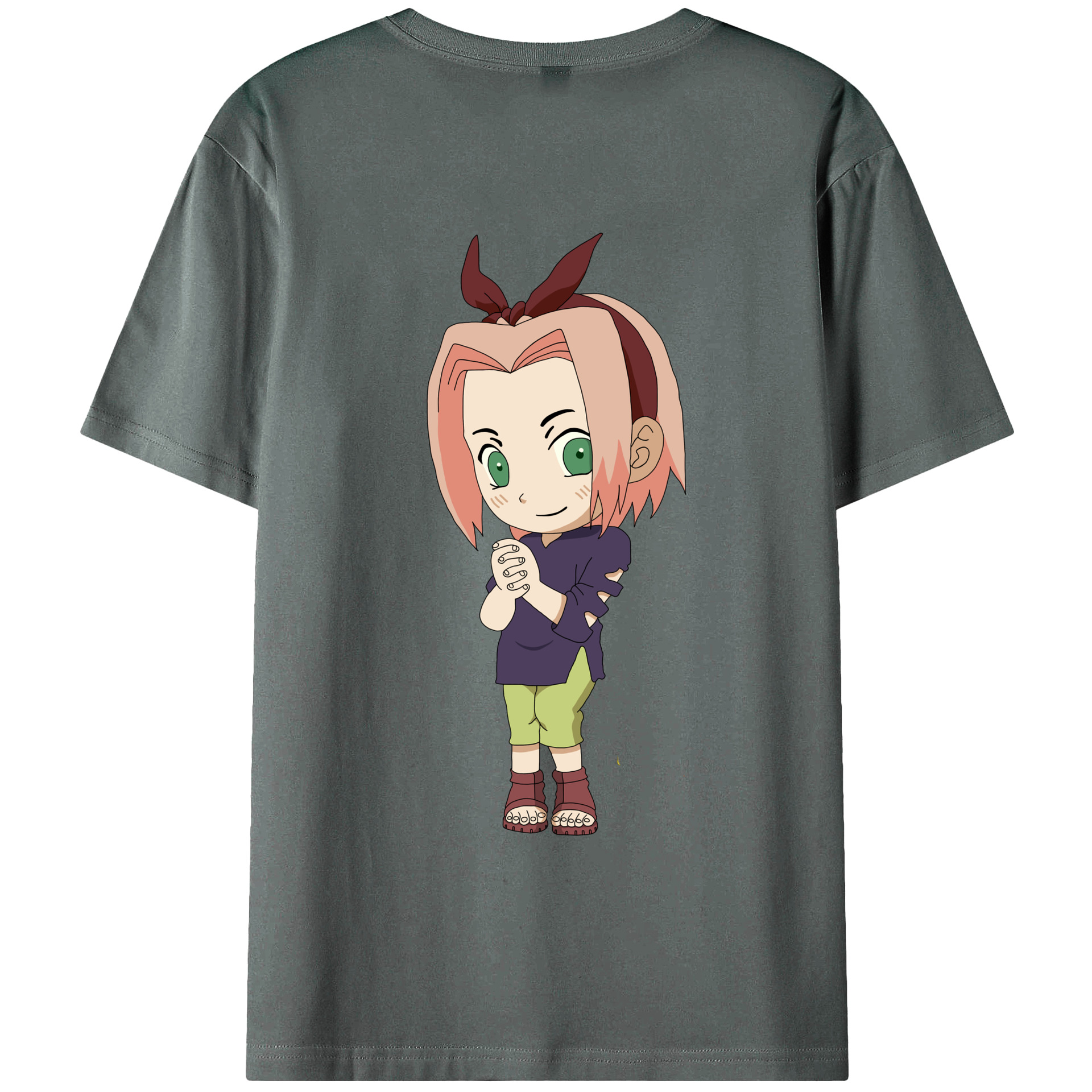 （画像用） NARUTO -ナルト- 春野サクラ Haruno Sakura 綿100％半袖Tシャツ（背面プリント）